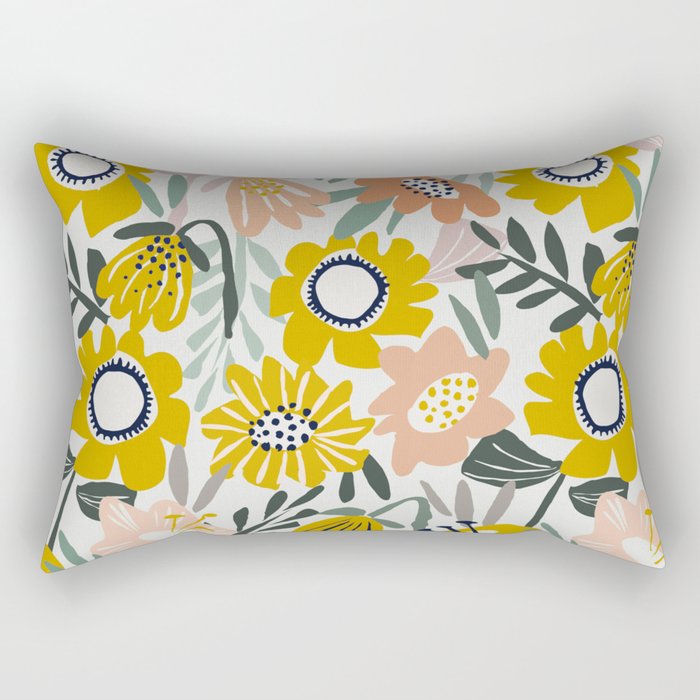 Cozy collection: mix and match happy florals Flower love 1 Rectangular Pillow Gallery Image 1
