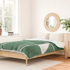 Abstract Dark Green Geometric Art White Line Design Duvet Cover Gallery Image 2
