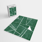 Abstract Dark Green Geometric Art White Line Design Jigsaw Puzzle Gallery Image 2