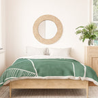 Abstract Dark Green Geometric Art White Line Design Duvet Cover Gallery Image 3
