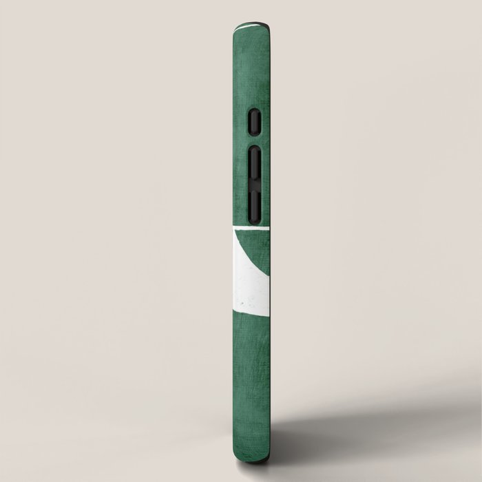 Abstract Dark Green Geometric Art White Line Design iPhone Case Gallery Image 2