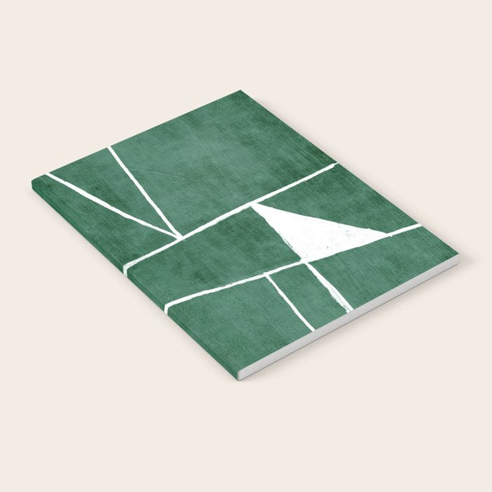 Abstract Dark Green Geometric Art White Line Design Notebook Gallery Image 2
