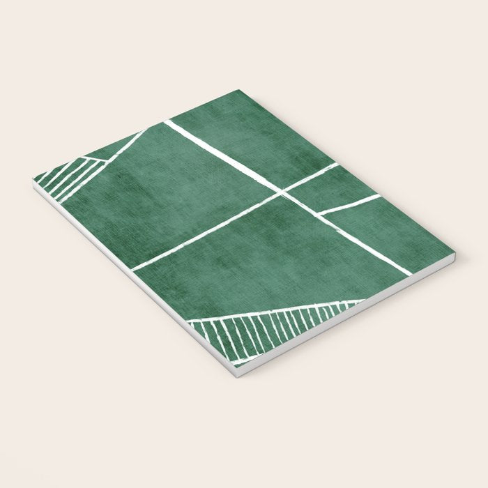 Abstract Dark Green Geometric Art White Line Design Notebook Gallery Image 3