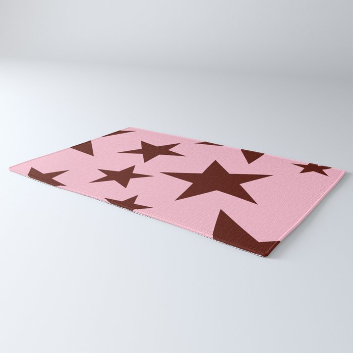 Pink and Burgundy Big Ol Stars Rug Gallery Image 3