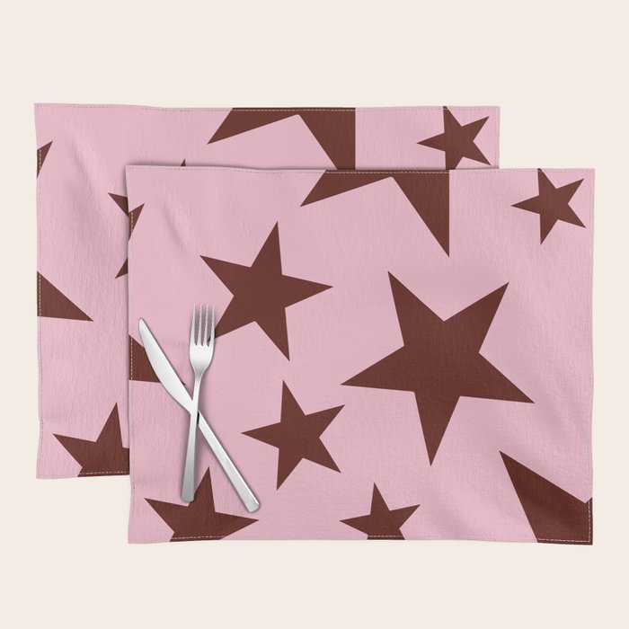 Pink and Burgundy Big Ol Stars Placemat Gallery Image 1
