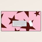 Pink and Burgundy Big Ol Stars Desk Mat Gallery Image 1