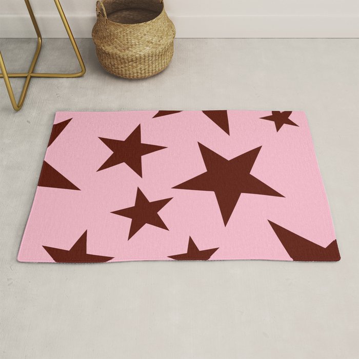 Pink and Burgundy Big Ol Stars Rug Gallery Image 1