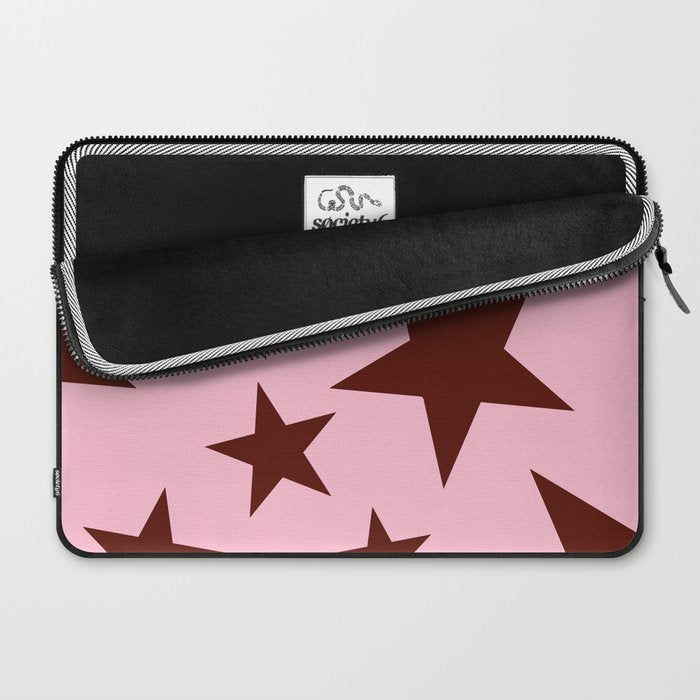 Pink and Burgundy Big Ol Stars Laptop Sleeve Gallery Image 2
