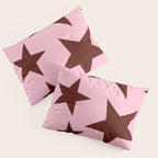 Pink and Burgundy Big Ol Stars Pillow Sham Gallery Image 3