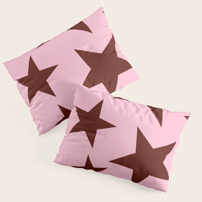 Pink and Burgundy Big Ol Stars Pillow Sham Gallery Image 3