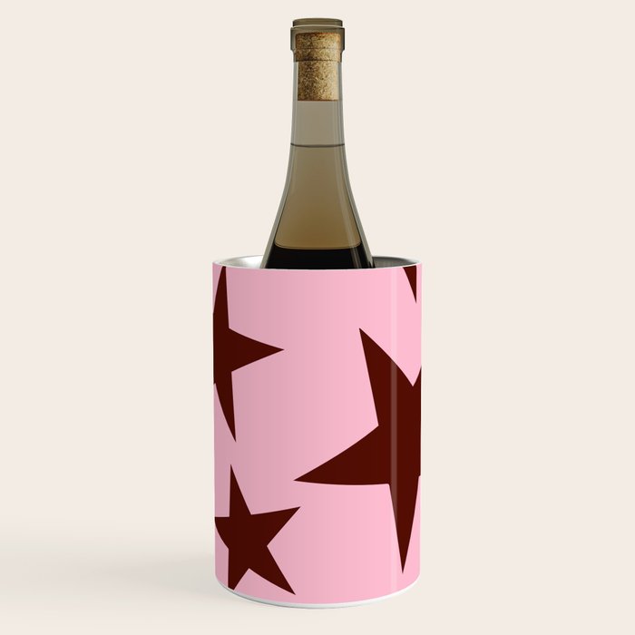 Pink and Burgundy Big Ol Stars Wine Chiller Gallery Image 1