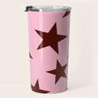 Pink and Burgundy Big Ol Stars Travel Mug Gallery Image 3