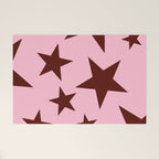 Pink and Burgundy Big Ol Stars Welcome Mat Gallery Image 1