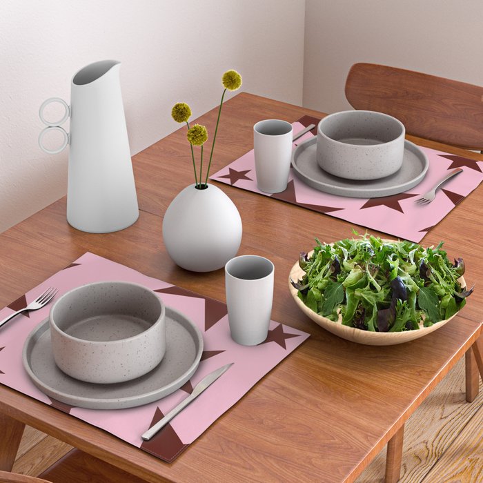 Pink and Burgundy Big Ol Stars Placemat Gallery Image 2