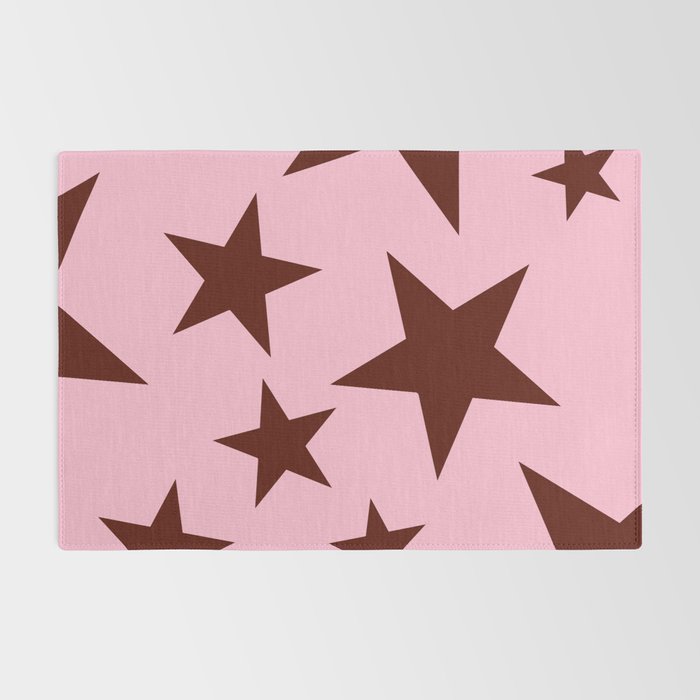 Pink and Burgundy Big Ol Stars Rug Gallery Image 2