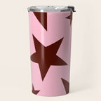 Pink and Burgundy Big Ol Stars Travel Mug Gallery Image 2