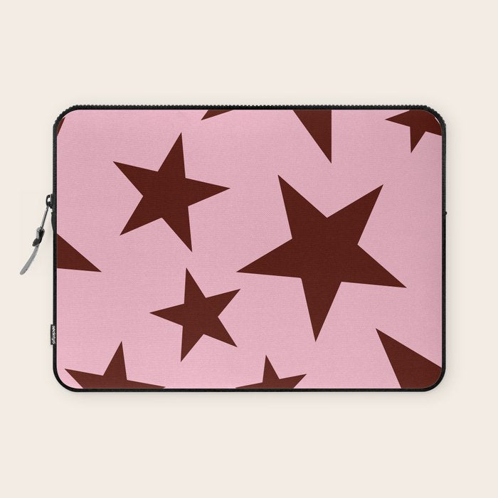 Pink and Burgundy Big Ol Stars Laptop Sleeve Gallery Image 1