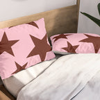 Pink and Burgundy Big Ol Stars Pillow Sham Gallery Image 2