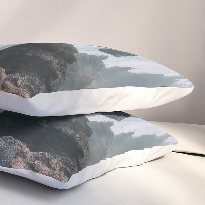 Waves Below Pines - Pacific Northwest Coast Wall Art Pillow Sham Gallery Image 3