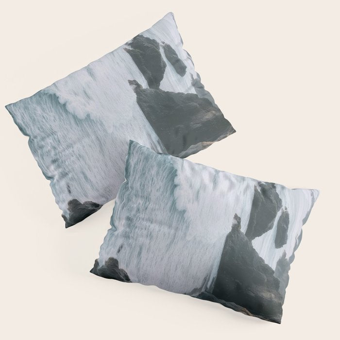 Waves Below Pines - Pacific Northwest Coast Wall Art Pillow Sham Gallery Image 3