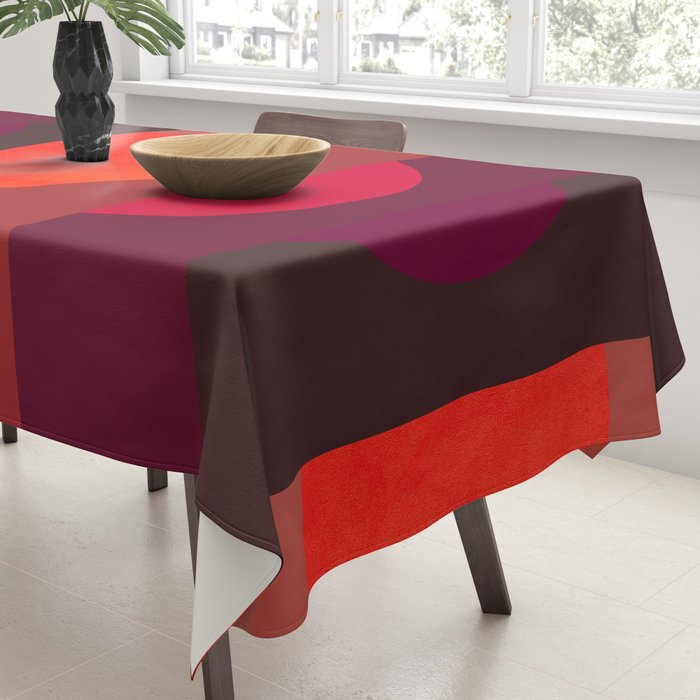 Abstraction_SUNSET_RED_BOHEMIAN_POP_ART_Minimalism_0124A Tablecloth Gallery Image 3