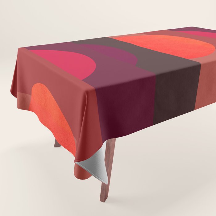 Abstraction_SUNSET_RED_BOHEMIAN_POP_ART_Minimalism_0124A Tablecloth Gallery Image 1