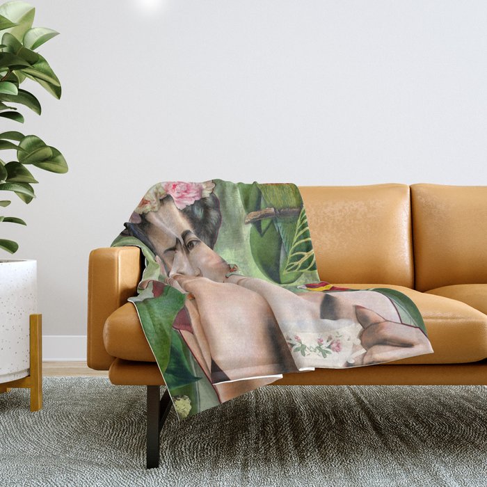 Frida con Amigos Throw Blanket Gallery Image 1
