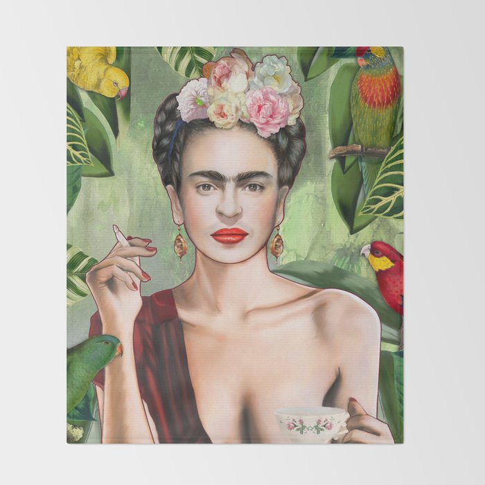Frida con Amigos Throw Blanket Gallery Image 2