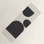 Black & White Minimalist Abstract Shapes Patterns Black Ink Painting Yoga Mat Gallery Image 1