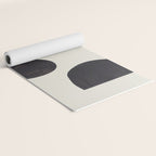 Black & White Minimalist Abstract Shapes Patterns Black Ink Painting Yoga Mat Gallery Image 2