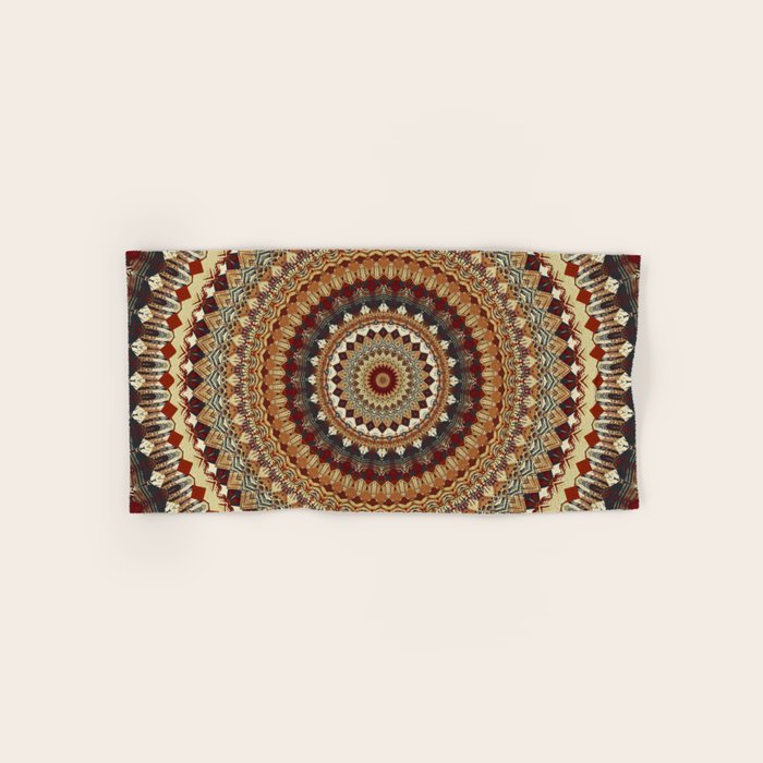 Earthy Mandala Bath Towel Gallery Image 1