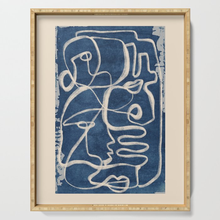 Abstract line art 200 Serving Tray Gallery Image 1