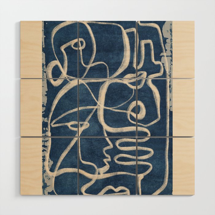 Abstract line art 200 Wood Wall Art Gallery Image 1