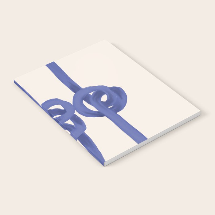 Knotted Rope Art  Minimalist Blue on Cream Illustration Notebook Gallery Image 1