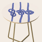 Knotted Rope Art  Minimalist Blue on Cream Illustration Side Table Gallery Image 2