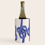 Knotted Rope Art  Minimalist Blue on Cream Illustration Wine Chiller Gallery Image 1
