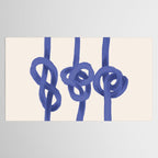 Knotted Rope Art  Minimalist Blue on Cream Illustration Tablecloth Gallery Image 2