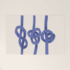 Knotted Rope Art  Minimalist Blue on Cream Illustration Welcome Mat Gallery Image 1