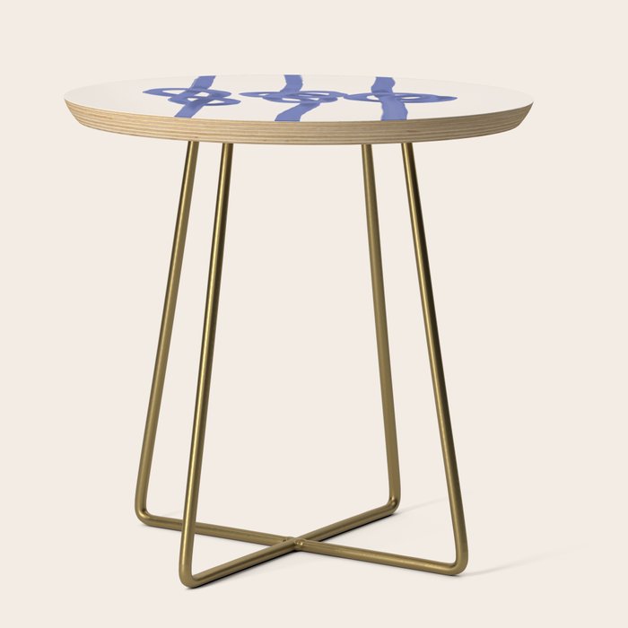 Knotted Rope Art  Minimalist Blue on Cream Illustration Side Table Gallery Image 1