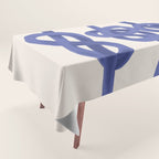 Knotted Rope Art  Minimalist Blue on Cream Illustration Tablecloth Gallery Image 1