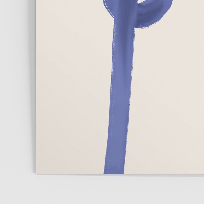 Knotted Rope Art  Minimalist Blue on Cream Illustration Poster Gallery Image 3