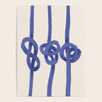 Knotted Rope Art  Minimalist Blue on Cream Illustration Poster Gallery Image 4