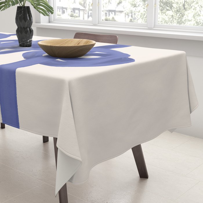 Knotted Rope Art  Minimalist Blue on Cream Illustration Tablecloth Gallery Image 3