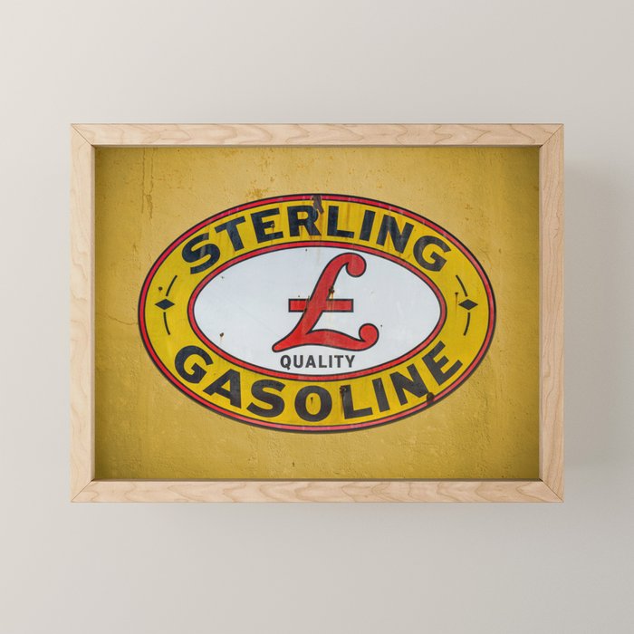 Vintage Sterling Gasoline Sign Mini Art Print Gallery Image 1