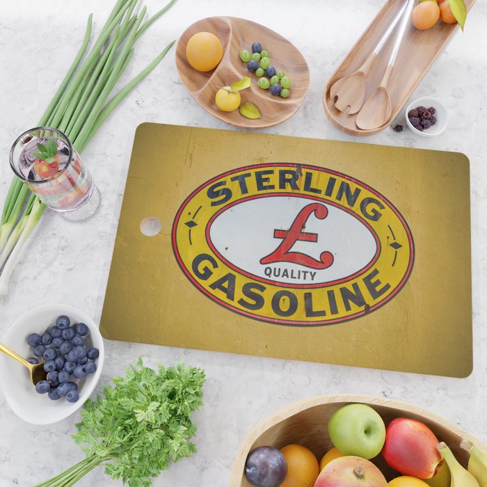 Vintage Sterling Gasoline Sign Cutting Board Gallery Image 2