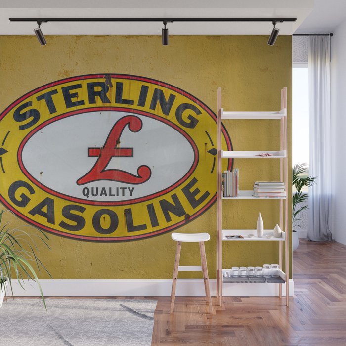 Vintage Sterling Gasoline Sign Wall Mural Gallery Image 1