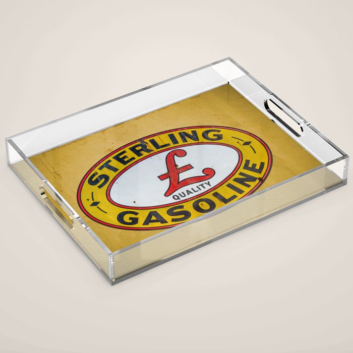 Vintage Sterling Gasoline Sign Acrylic Tray Gallery Image 1