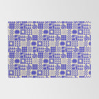 Abstract blue tropical mosaic art pattern Rug Gallery Image 2