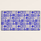 Abstract blue tropical mosaic art pattern Desk Mat Gallery Image 3
