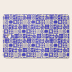 Abstract blue tropical mosaic art pattern Cutting Board Gallery Image 1